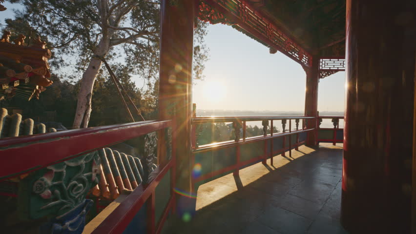 Beijing, China - 6th January 2026 - Sunrise Through the Frame, Strolling in the Picturesque Scenery of Summer Palace