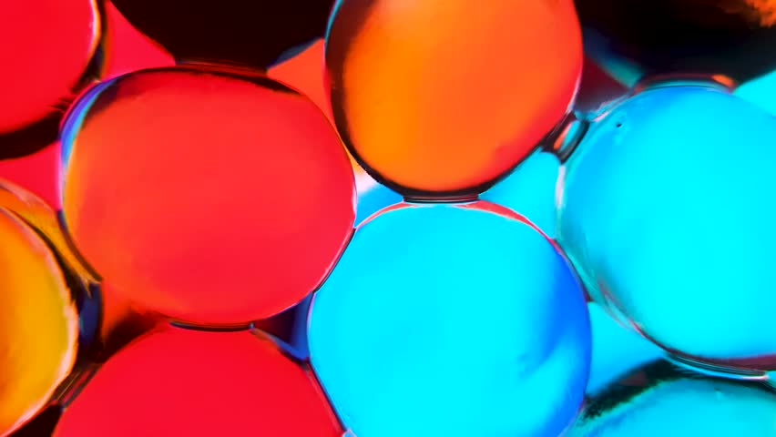 The colored water beads shimmer.