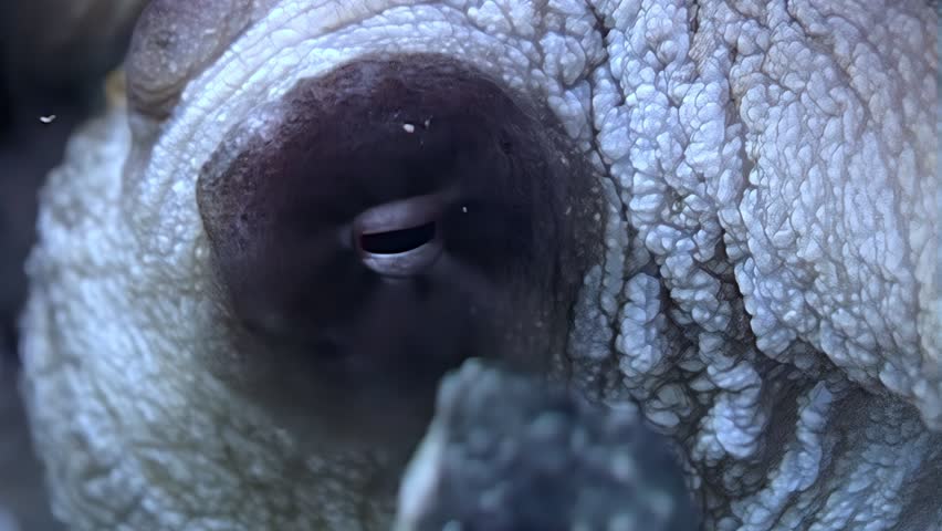An octopus peers out from its den among the coral reefs. It watches the underwater world pass by off the coasts of Papua New Guinea. A curious creature explores the ocean depths.