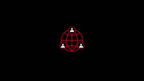 World Communication Network Globe with Profile Icon Animation on Black Background, Looping Global Connectivity, Social Network, Digital Identity, Data Exchange - Powered by Shutterstock - Get 15% off with code: PIKWIZARD15