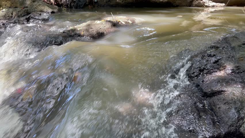 Wild River Rapids with White Water and Rocks