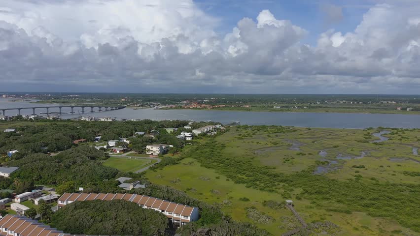 Scenic aerial of Saint Augustine coastline
