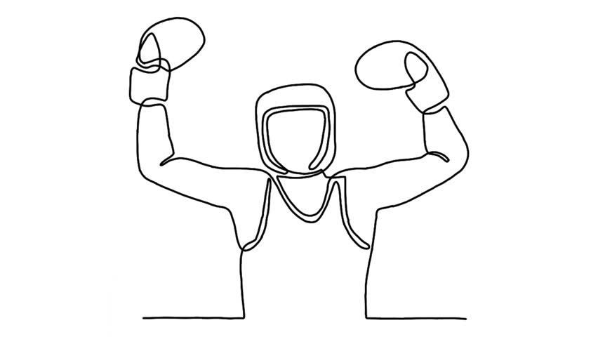 Continue line animation of boxing character