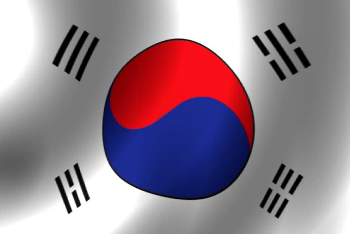 flag south korea waving wind - Stock Footage Video (100% Royalty-free ...