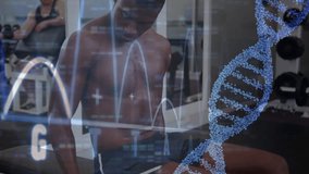 Animation of medical data processing over fit african american men. global sports, fitness, connections and technology concept digitally generated video. - Powered by Shutterstock - Get 15% off with code: PIKWIZARD15