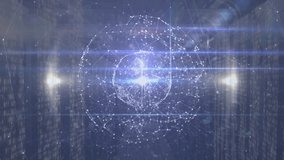 Animation of network of connections and globe over server room. global business and digital interface concept digitally generated video. - Powered by Shutterstock - Get 15% off with code: PIKWIZARD15