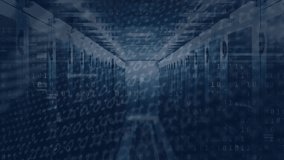 Animation of network of connections and data processing over server room. Global technology, computing and digital interface concept digitally generated video. - Powered by Shutterstock - Get 15% off with code: PIKWIZARD15