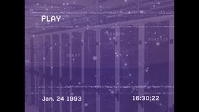 Animation of video tape with glitch, icons and servers. Data processing, finance and technology concept digitally generated video. - Powered by Shutterstock - Get 15% off with code: PIKWIZARD15