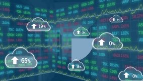 Animation of falling covid cells over globe and grid. Global business data processing and digital interface concept digitally generated video. - Powered by Shutterstock - Get 15% off with code: PIKWIZARD15