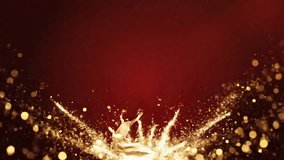 Video of golden ribbons swirling with sparkling effects against a red background - Powered by Shutterstock - Get 15% off with code: PIKWIZARD15