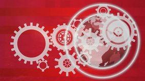 Animation of data processing over cogs and globe. Global ecology and digital interface concept digitally generated video. - Powered by Shutterstock - Get 15% off with code: PIKWIZARD15