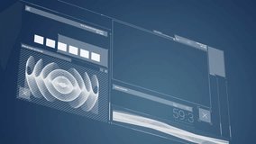 Animation of interface with data processing against blue background. Computer interface and business technology concept - Powered by Shutterstock - Get 15% off with code: PIKWIZARD15