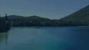 Network of connections and data processing animation over serene lake landscape. Technology, networking, digital, communication, connectivity, internet - Powered by Shutterstock - Get 15% off with code: PIKWIZARD15