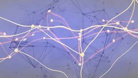 At start yellow and pink waveforms drawing as rings building around clock indicating time passage. Technology, data visualization, futuristic, digital, motion graphics, cyber, analytics - Powered by Shutterstock - Get 15% off with code: PIKWIZARD15