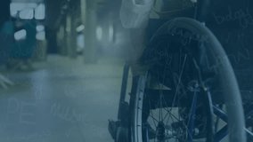 Animation of mathematical equations over disabled caucasian businessman. Global business and digital interface concept digitally generated video. - Powered by Shutterstock - Get 15% off with code: PIKWIZARD15