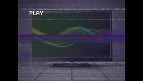 Animation of interference over computer monitor with light trails. Global technology and digital interface concept digitally generated video. - Powered by Shutterstock - Get 15% off with code: PIKWIZARD15
