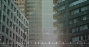 Animation of financial data processing over cityscape. Global finance, business, connections, computing and data processing concept digitally generated video. - Powered by Shutterstock - Get 15% off with code: PIKWIZARD15