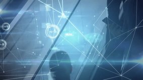 Two colleagues discussing over smartphone, projecting holographic nodes and data waveforms in tech. Technology, innovation, networking, connectivity, digital, corporate, futuristic - Powered by Shutterstock - Get 15% off with code: PIKWIZARD15