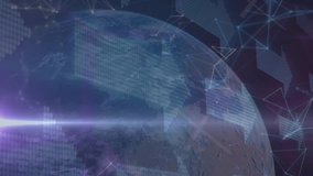 Animation of data processing and numbers over globe and blue background with arrows. data processing, connections and digital interface concept digitally generated video. - Powered by Shutterstock - Get 15% off with code: PIKWIZARD15