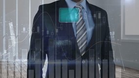 Animation of caucasian businessman over data processing. global business, connections and digital interface concept digitally generated video. - Powered by Shutterstock - Get 15% off with code: PIKWIZARD15