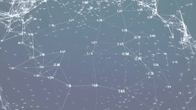 Animation of purple mesh, networks of connections with numbers processing over grey background. global networks, connections and data processing concept digitally generated video. - Powered by Shutterstock - Get 15% off with code: PIKWIZARD15