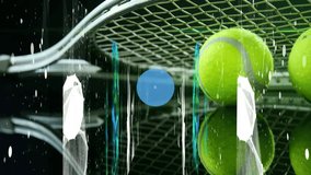Animation of tennis racket and balls over data processing. global business, sport and digital interface concept digitally generated video. - Powered by Shutterstock - Get 15% off with code: PIKWIZARD15
