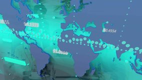 Animation of globe with digital icons and data processing. Global communication business security digital interface and technology concept digitally generated video. - Powered by Shutterstock - Get 15% off with code: PIKWIZARD15