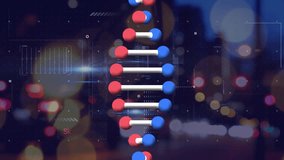 Animation of data processing over dna strand. Global business and digital interface concept digitally generated video. - Powered by Shutterstock - Get 15% off with code: PIKWIZARD15