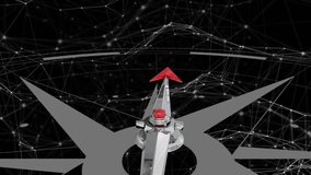 Animation of compass and network of connections on black background. global business and digital interface concept digitally generated video. - Powered by Shutterstock - Get 15% off with code: PIKWIZARD15