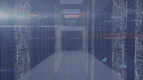 Animation of data processing over server room. global technology and digital interface concept digitally generated video. - Powered by Shutterstock - Get 15% off with code: PIKWIZARD15