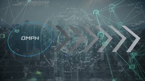 Animation of digital interface over cityscape. Global business, finances, data processing and digital interface concept digitally generated video. - Powered by Shutterstock - Get 15% off with code: PIKWIZARD15