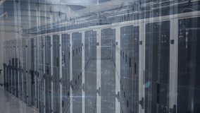 Animation of cyber security data processing over empty computer server room. Cyber security and business data storage technology concept - Powered by Shutterstock - Get 15% off with code: PIKWIZARD15