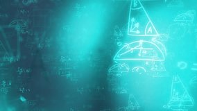 Animation of mathematical equations over school icons on black background. Business network connections technology and digital interface concept digitally generated video. - Powered by Shutterstock - Get 15% off with code: PIKWIZARD15