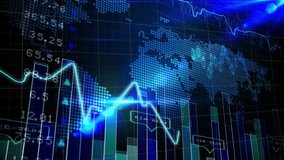 Animation of data processing and shapes on black background. Global business communication technology and digital interface concept digitally generated video. - Powered by Shutterstock - Get 15% off with code: PIKWIZARD15