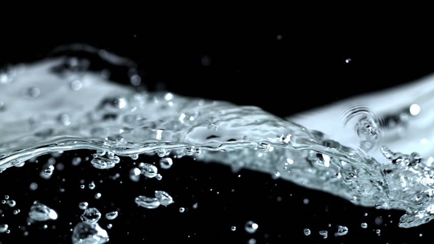 Super slow motion water splashes with air bubbles . Filmed on a high-speed camera at 1000 fps. High quality FullHD footage
