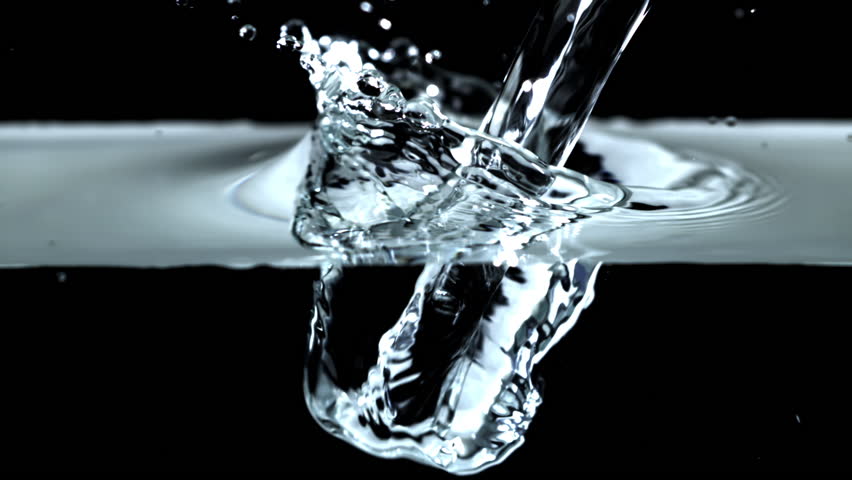 Super slow motion water splashes with air bubbles . Filmed on a high-speed camera at 1000 fps. High quality FullHD footage