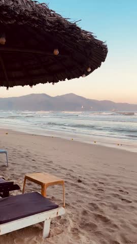 The seafront of Da Nang, Vietnam, at sunset