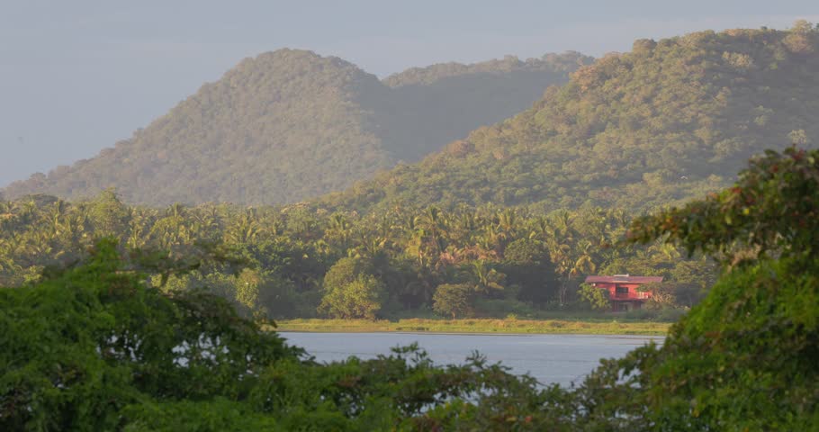 Tropical Lake Surrounded by Palm Trees at Golden Hour, Tissamaharama, Sri Lanka