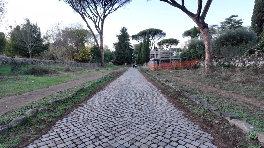 Ancient Via Appia in Rome, Italy