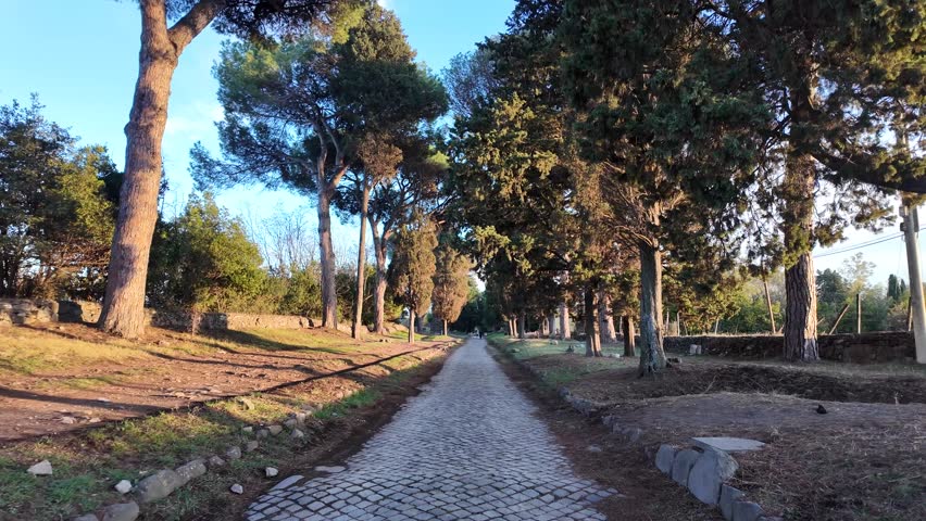 Ancient Via Appia in Rome, Italy