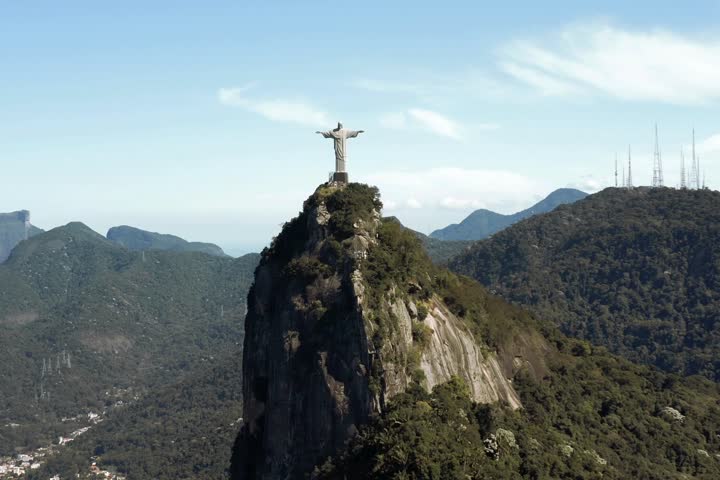 Amazing 4k view of  Christ the Redeemer in Rio de Janeiro 