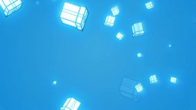 Abstract glowing cubes floating in a bright blue space - Powered by Shutterstock - Get 15% off with code: PIKWIZARD15