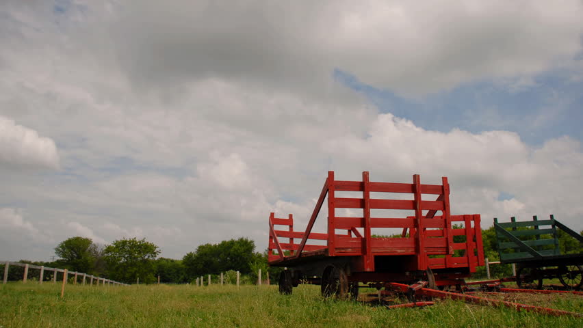 Red Wagon on Farm Time Lapse