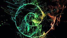 Abstract digital particle wave and spiral vortex motion graphic background with vibrant glowing colors - Powered by Shutterstock - Get 15% off with code: PIKWIZARD15