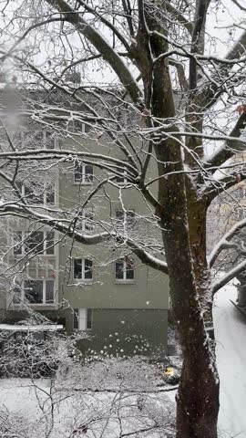 A snowy day in Zurich, Switzerland. 