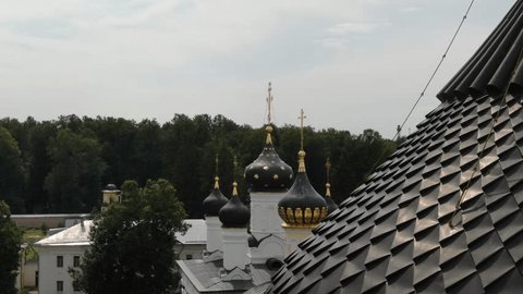 Drone Moving Forward over Voznesenskaya Davidova Pustyn