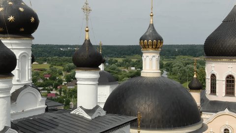 Drone Moving Forward over Voznesenskaya Davidova Pustyn