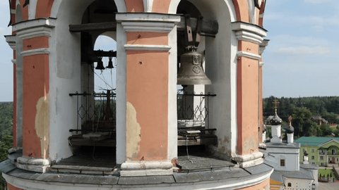 Drone Circling Bell Tower Voznesenskaya Davidova Pustyn