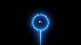 Blue Neon Circle with Charging Indicator battery power - Powered by Shutterstock - Get 15% off with code: PIKWIZARD15