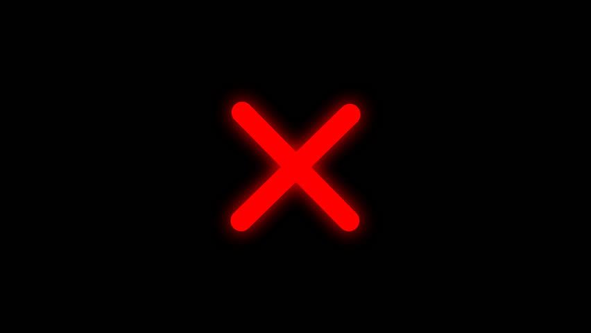 Red Cross Mark Animation on Alpha Channel Background 4K Video